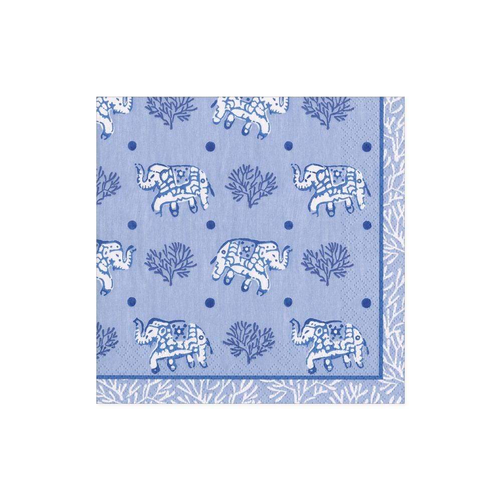 An image of Caspari Batik Elephants Cocktail Napkins
