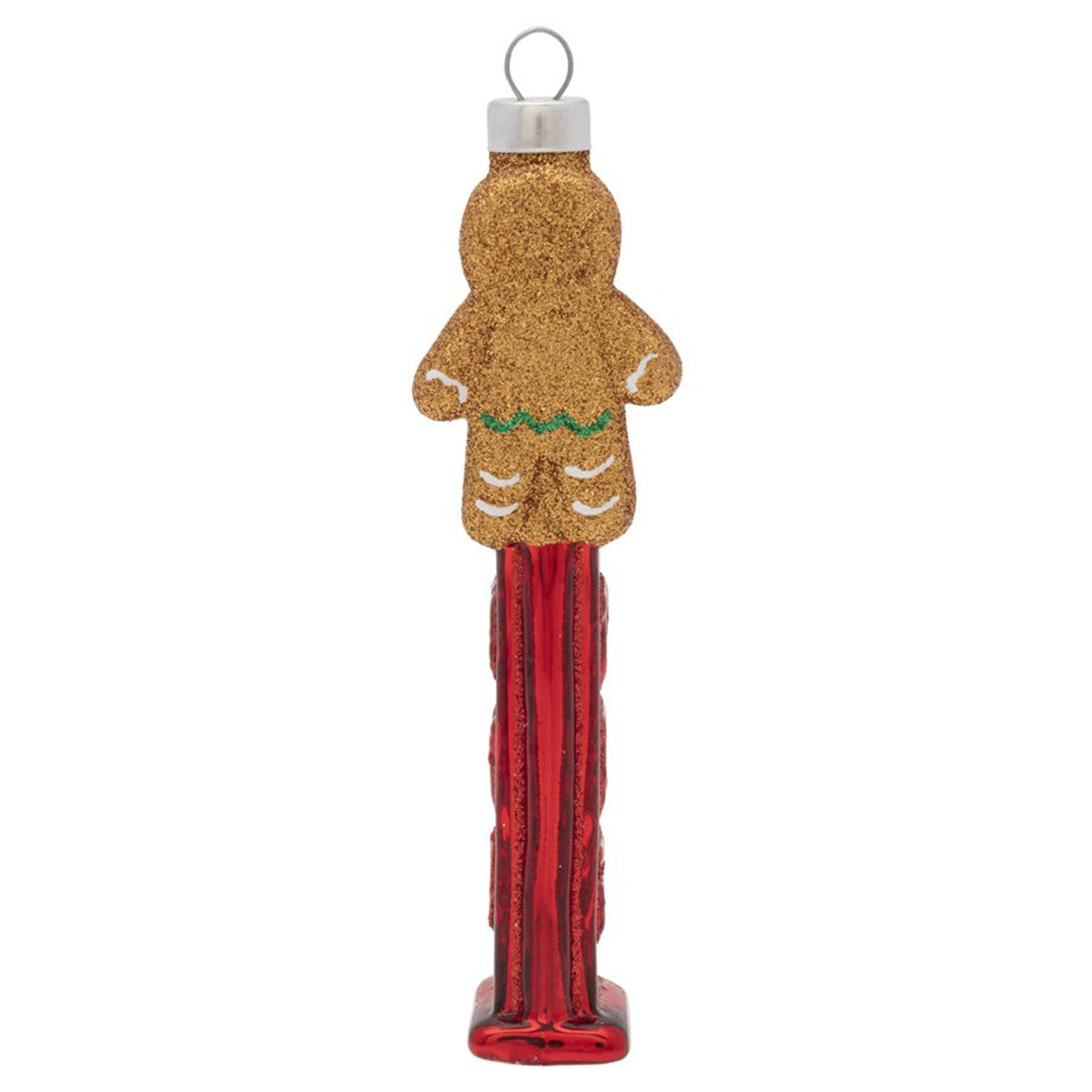 An image of Kat + Annie Gingerbread Man Pez Dispenser Ornament