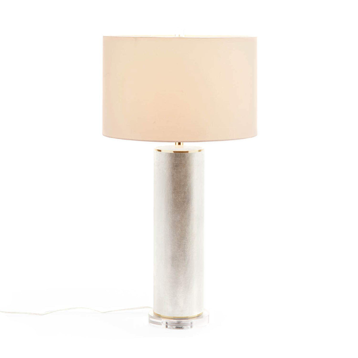 Made Goods TAVIS Lamp, in Warm Silver Faux Linen