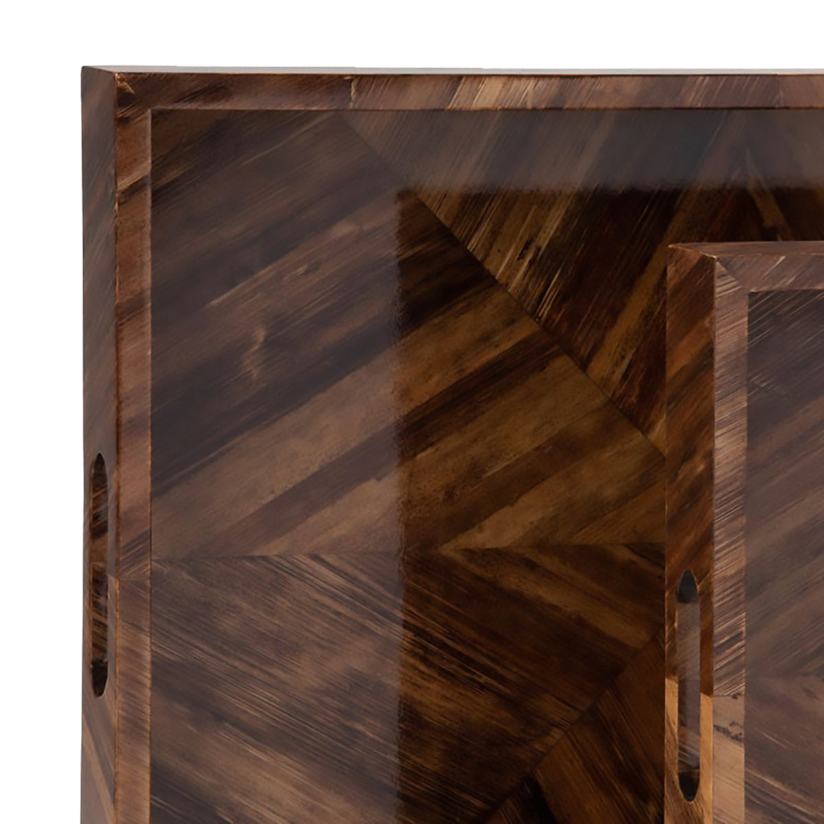 An image of Made Goods Jada Trays set of 2 in Natural / Banana Bark