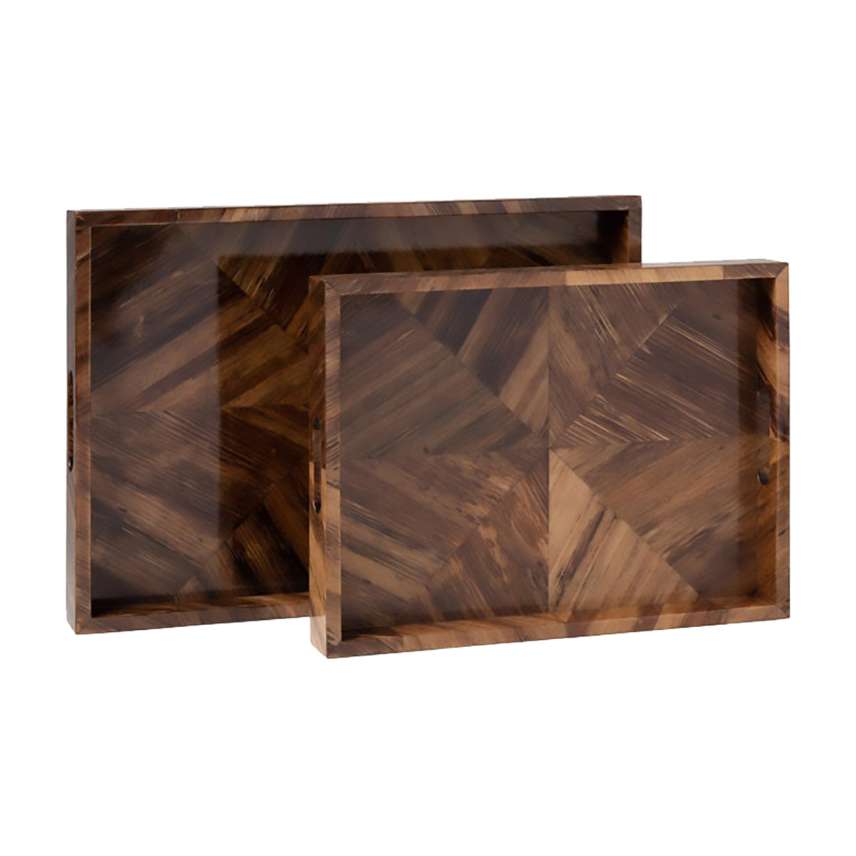 An image of Made Goods Jada Trays set of 2 in Natural / Banana Bark