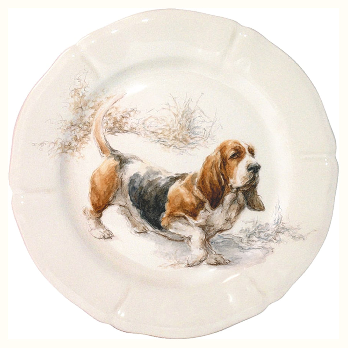 Gien Sologne Basset Dessert Plate