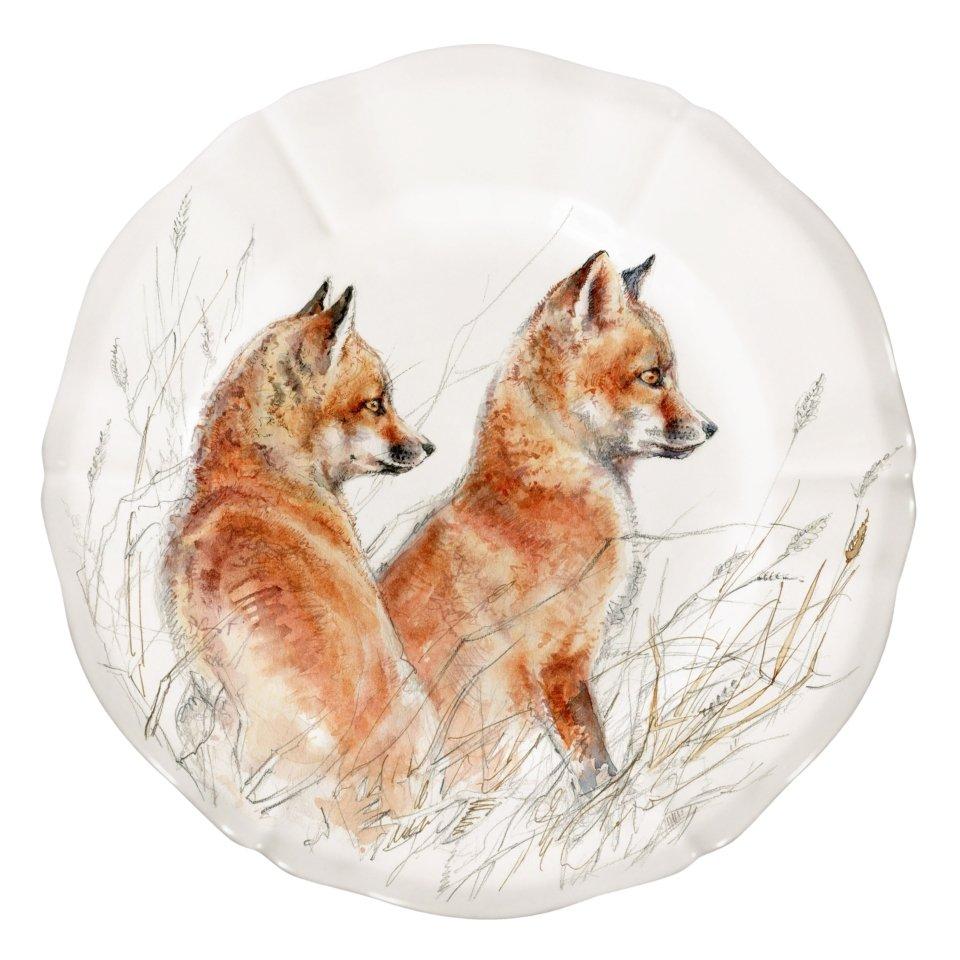 An image of Gien Sologne Young Wildlife Canape Plate - Set of 4