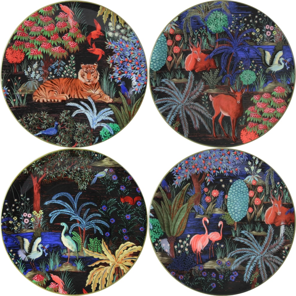 An image of Gien Jardin Du Palais Dessert Plates - Set of 4