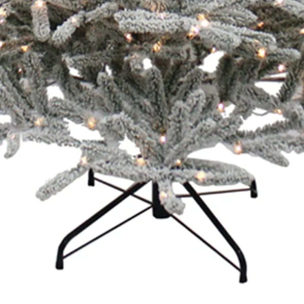 An image of Kurt Adler Pre-Lit LED Warm White Flocked Vail Pine Tree - 7ft