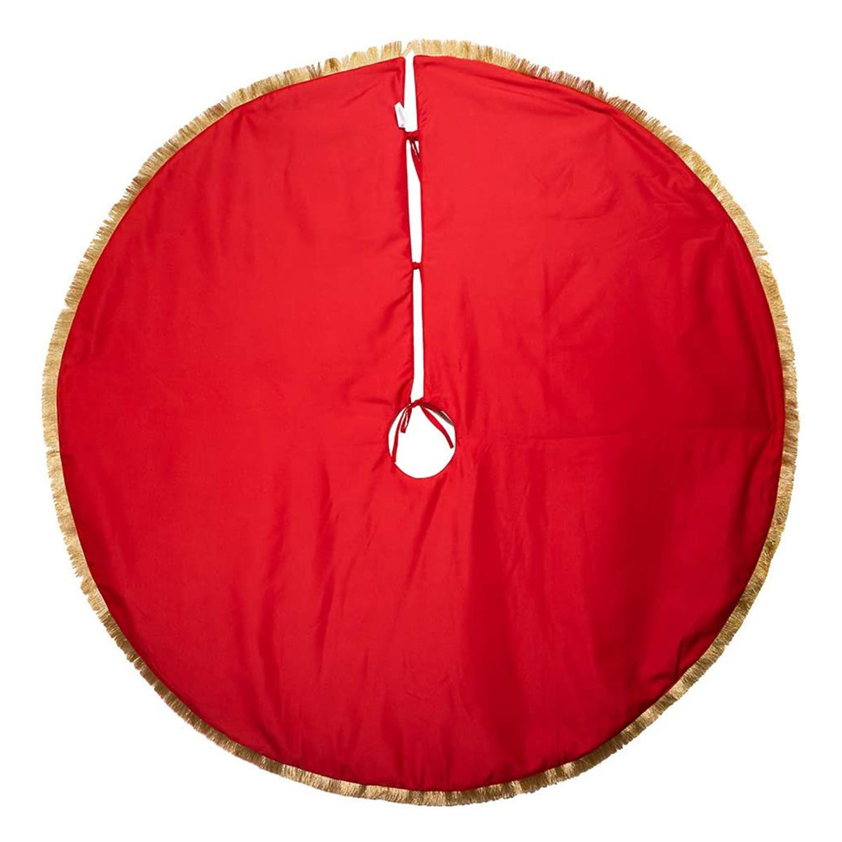 Kurt Adler Red Tan Patchwork Run Deer Treeskirt