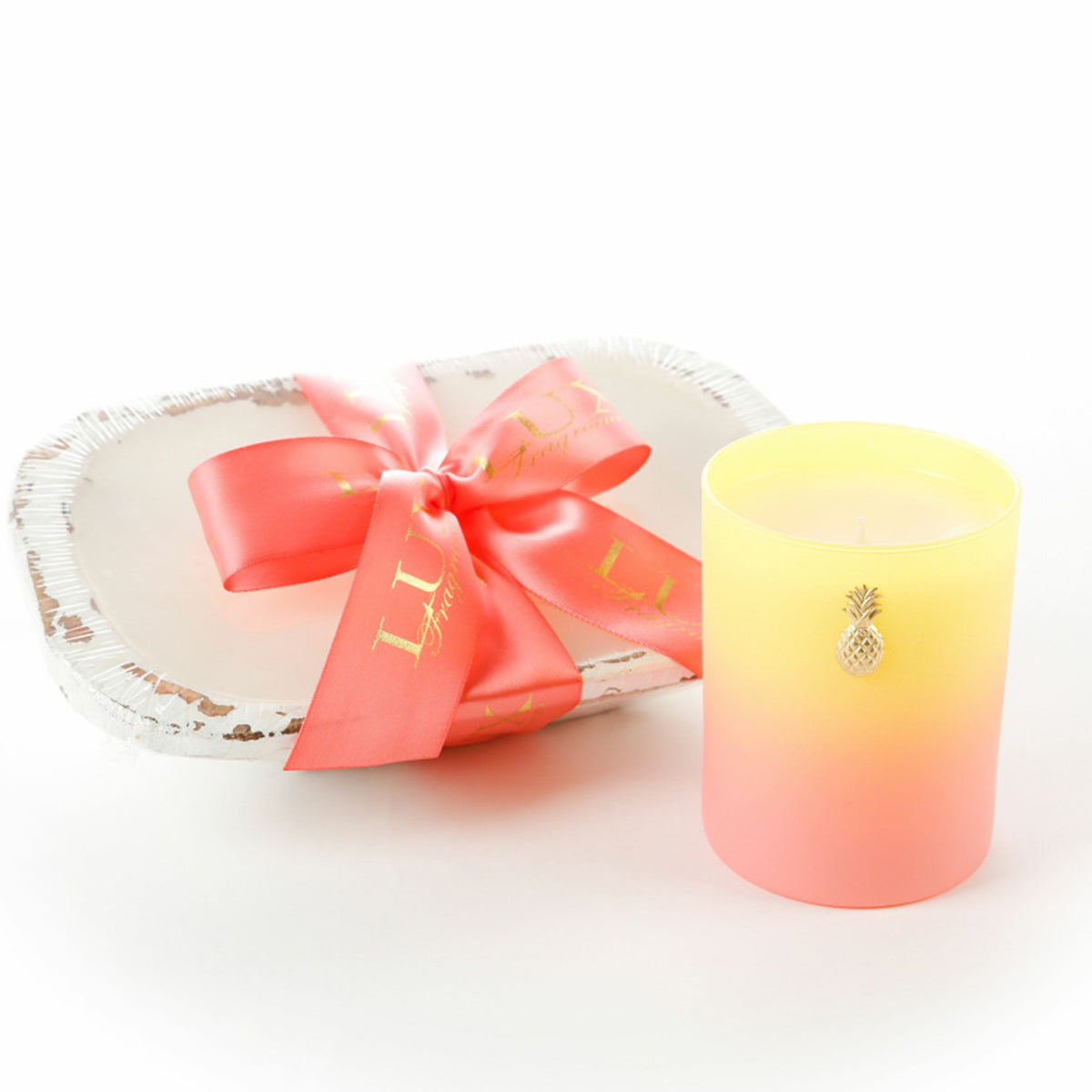 Lux Fragrances Beachy Peachy Sangria 3-Wick Dough Bowl Candle