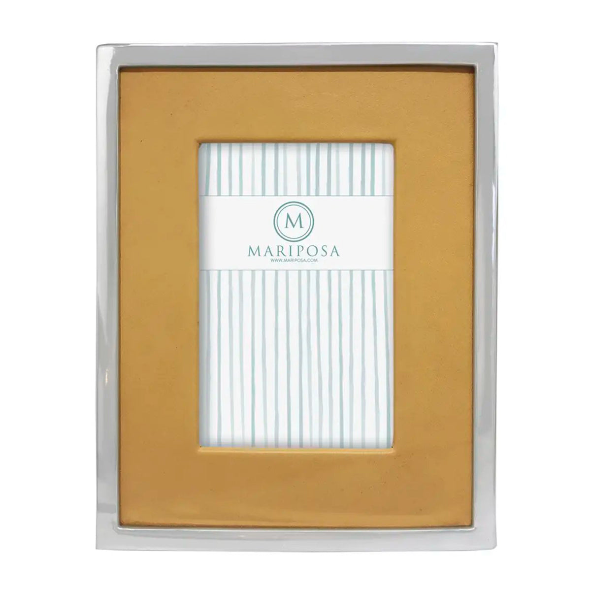 Mariposa Honeycomb Leather with Metal Border 5x7 Frame