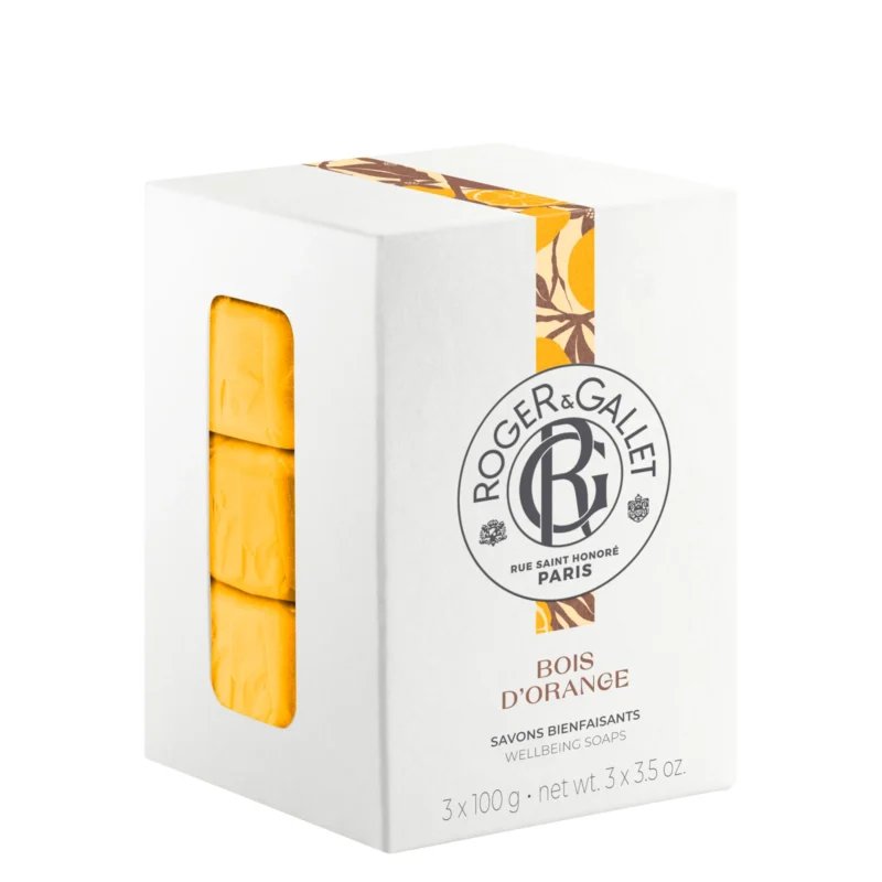 An image of Roger & Gallet Bois D'orange Box of 3 Soaps x 3.5 oz