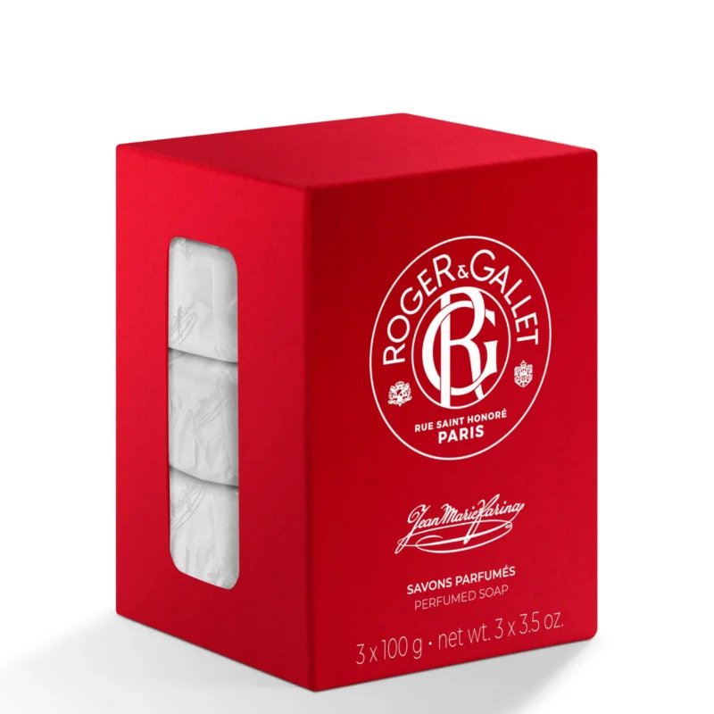 An image of Roger & Gallet Jean-Marie Farina Box of 3 Soaps x 3.5 oz