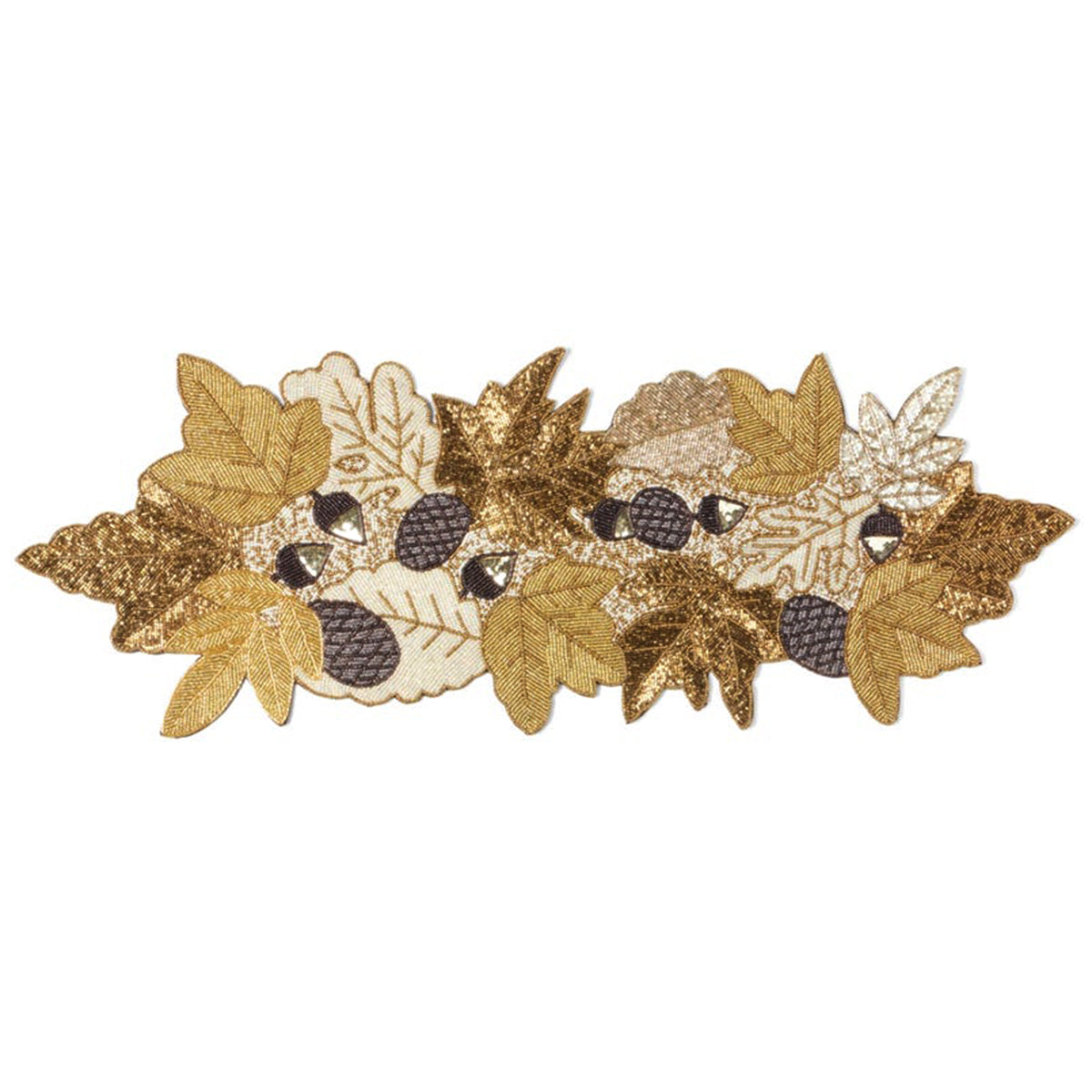 Blue Pheasant Pia Fall Leaves Décor Glass Beads Table Runner