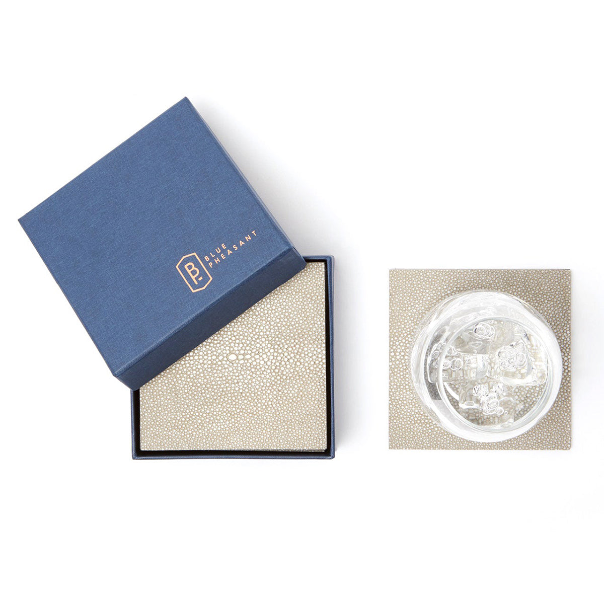 An image of Blue Pheasant Henry Sand Square Coasters- Set of 4