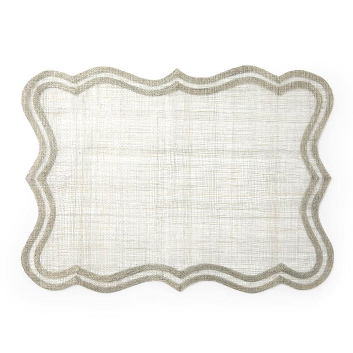 An image of Blue Pheasant Lorisa Warm Gray Rectangular Placemat Abaca- Set of 4