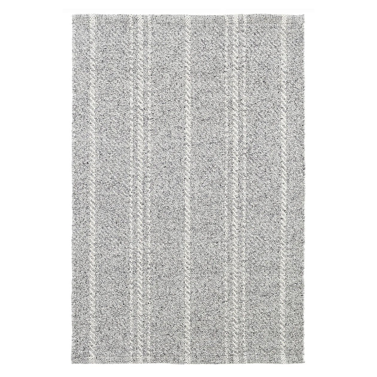 Dash And Albert Melange Stripe Grey/Ivory Indoor/Outdoor Rug 5 x 8'