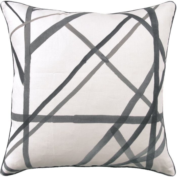 Ryan Studio Channels Velvet Dec. Pillow- Ebony, Almond- 22x22in