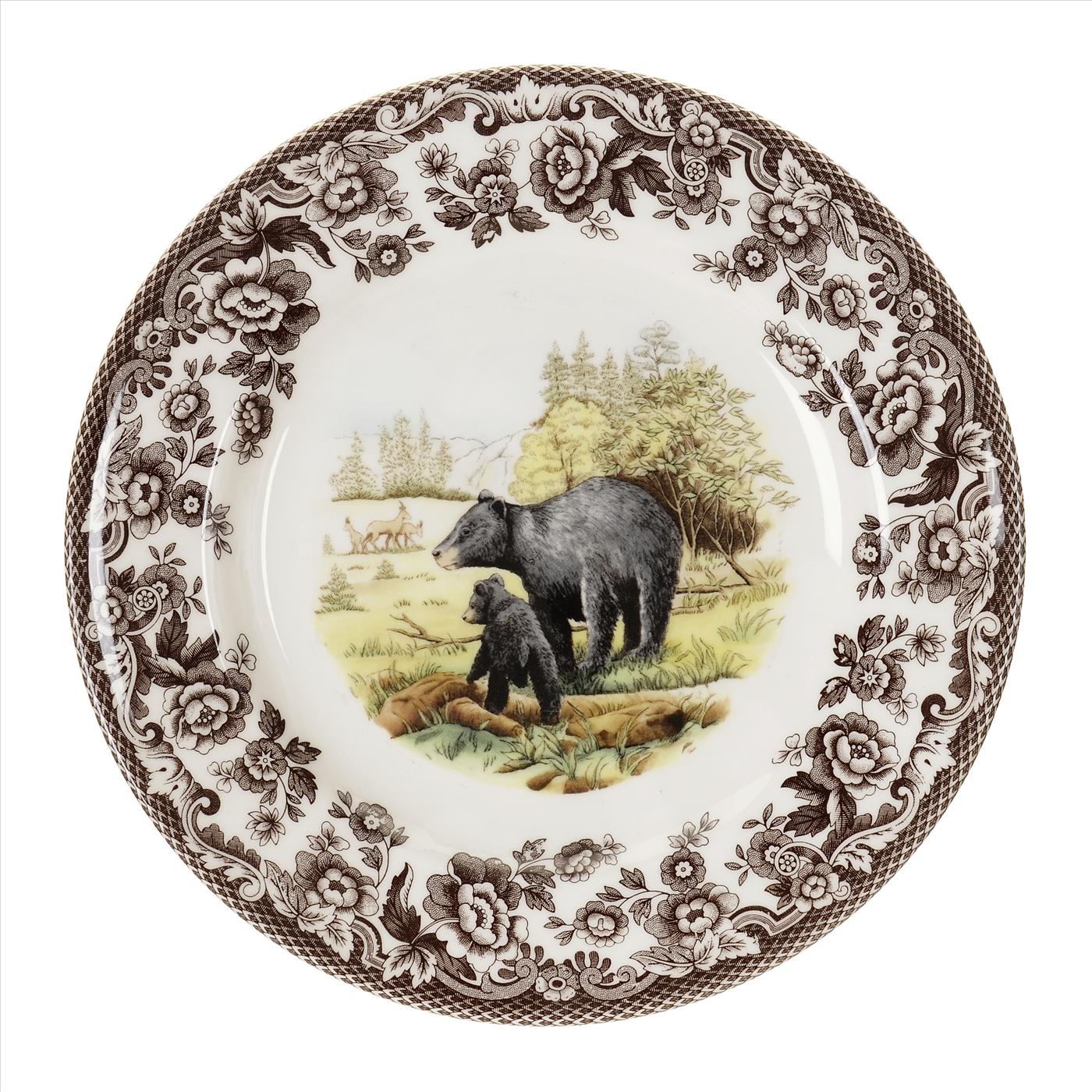 An image of Portmeirion Spode Woodland Black Bear Salad Plate