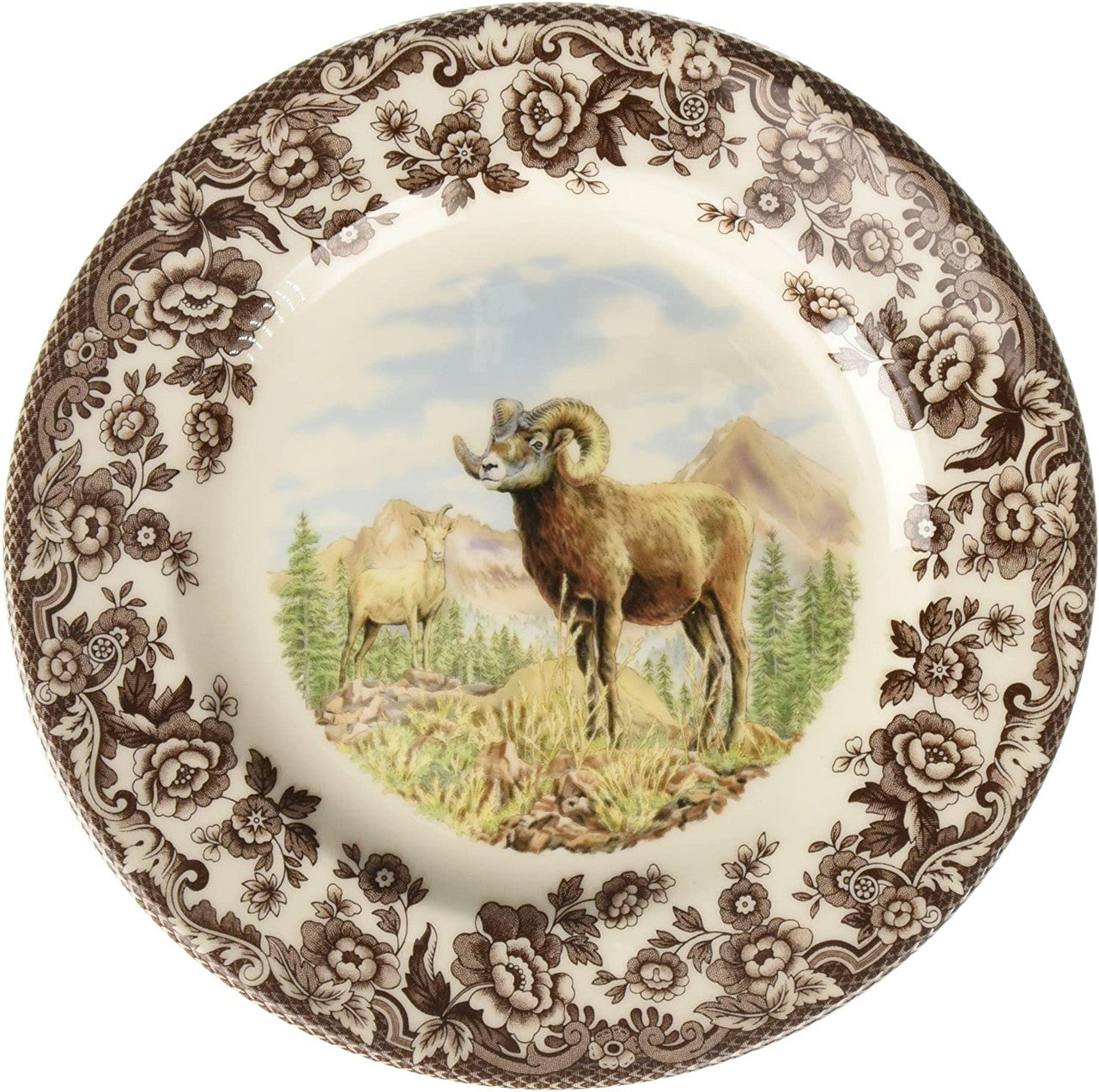 An image of Portmeirion Spode Woodland Bighorn Sheep Salad Plate