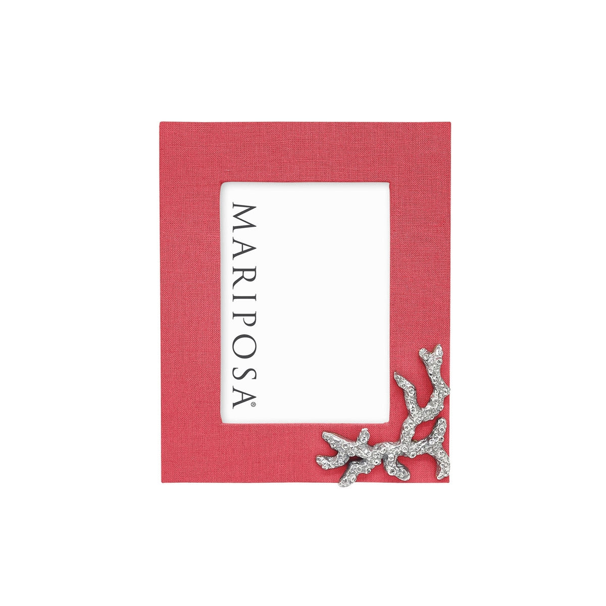 An image of Mariposa Coral Linen with Coral Icon 5x7 Frame