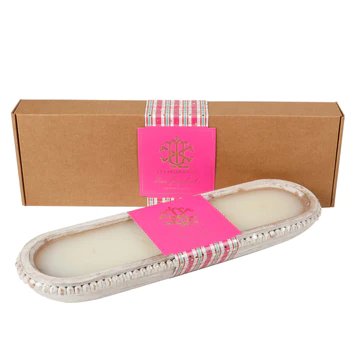 An image of Lux Fragrances Sleigh Ride 5-Wick Wooden Dough Bowl Candle