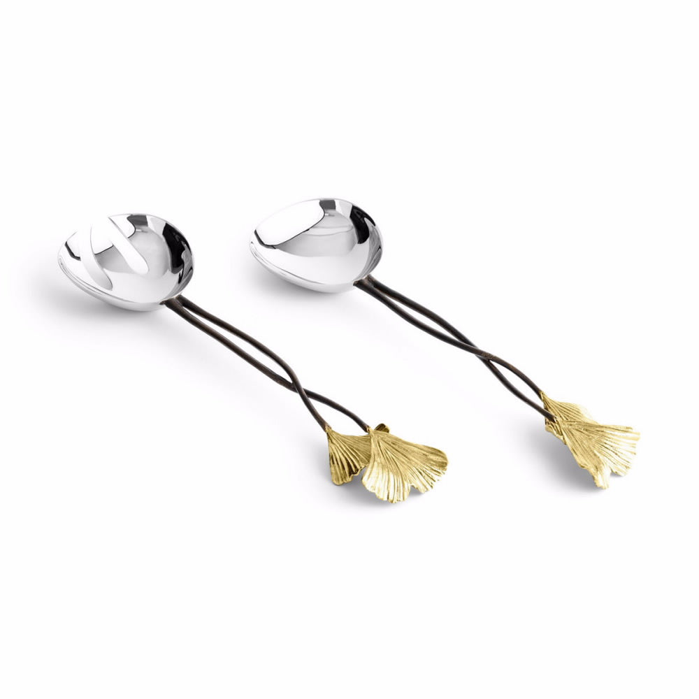 An image of Michael Aram Golden Ginkgo Serving Set