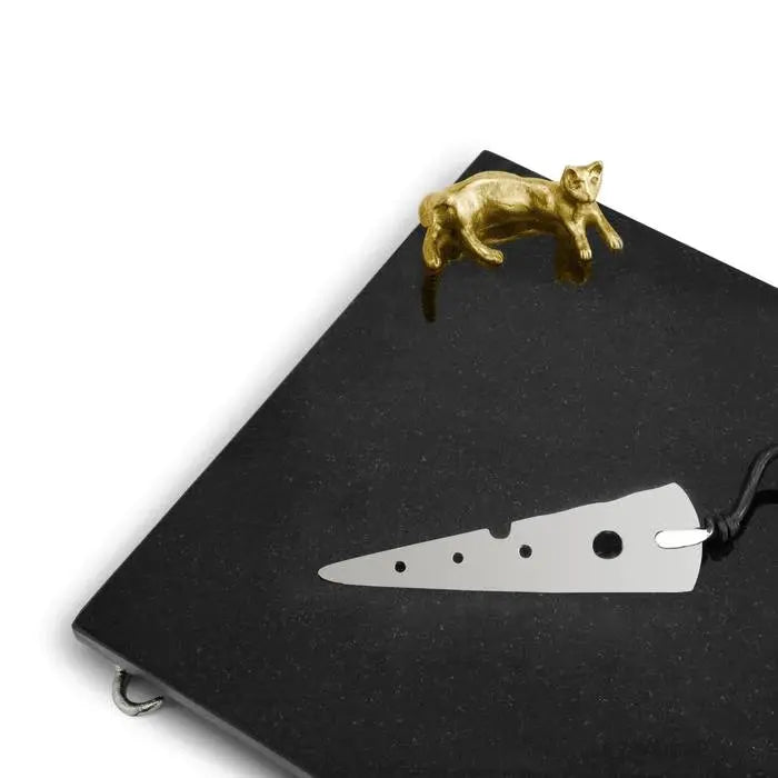 Michael Aram Cat and Mouse Cheeseboard with Knife
