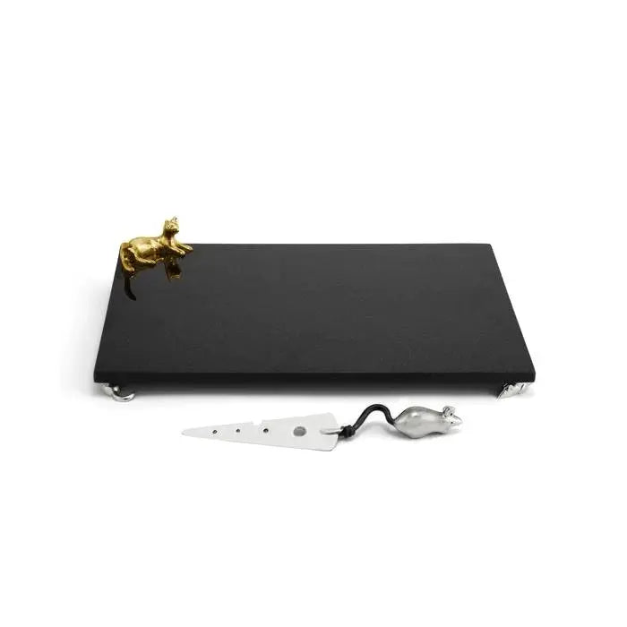 Michael Aram Cat and Mouse Cheeseboard with Knife