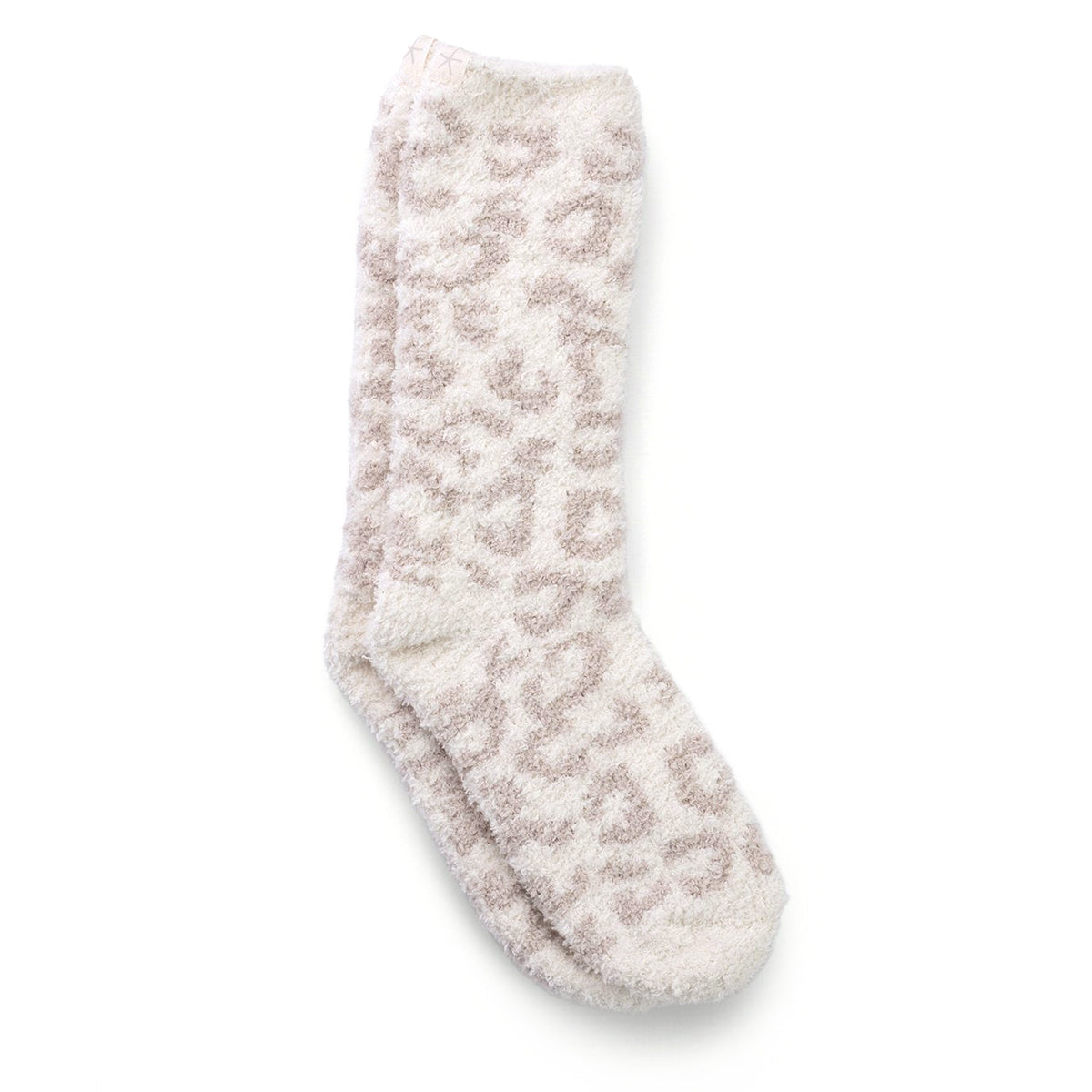An image of Barefoot Dreams CozyChic Youth Barefoot in the Wild Socks Cream Stone