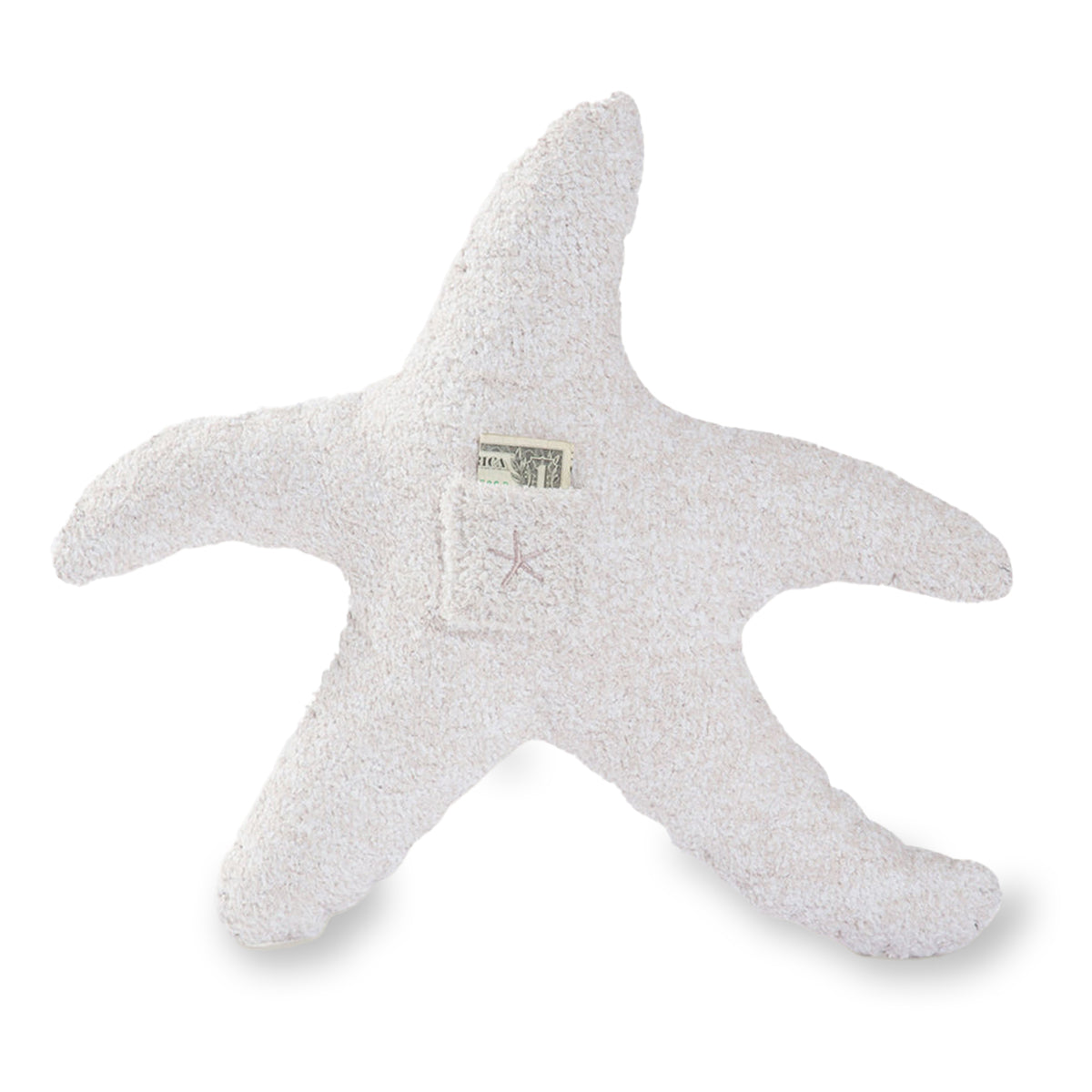 An image of Barefoot Dreams CozyChic Starfish Tooth Fairy Pillow Stone, White