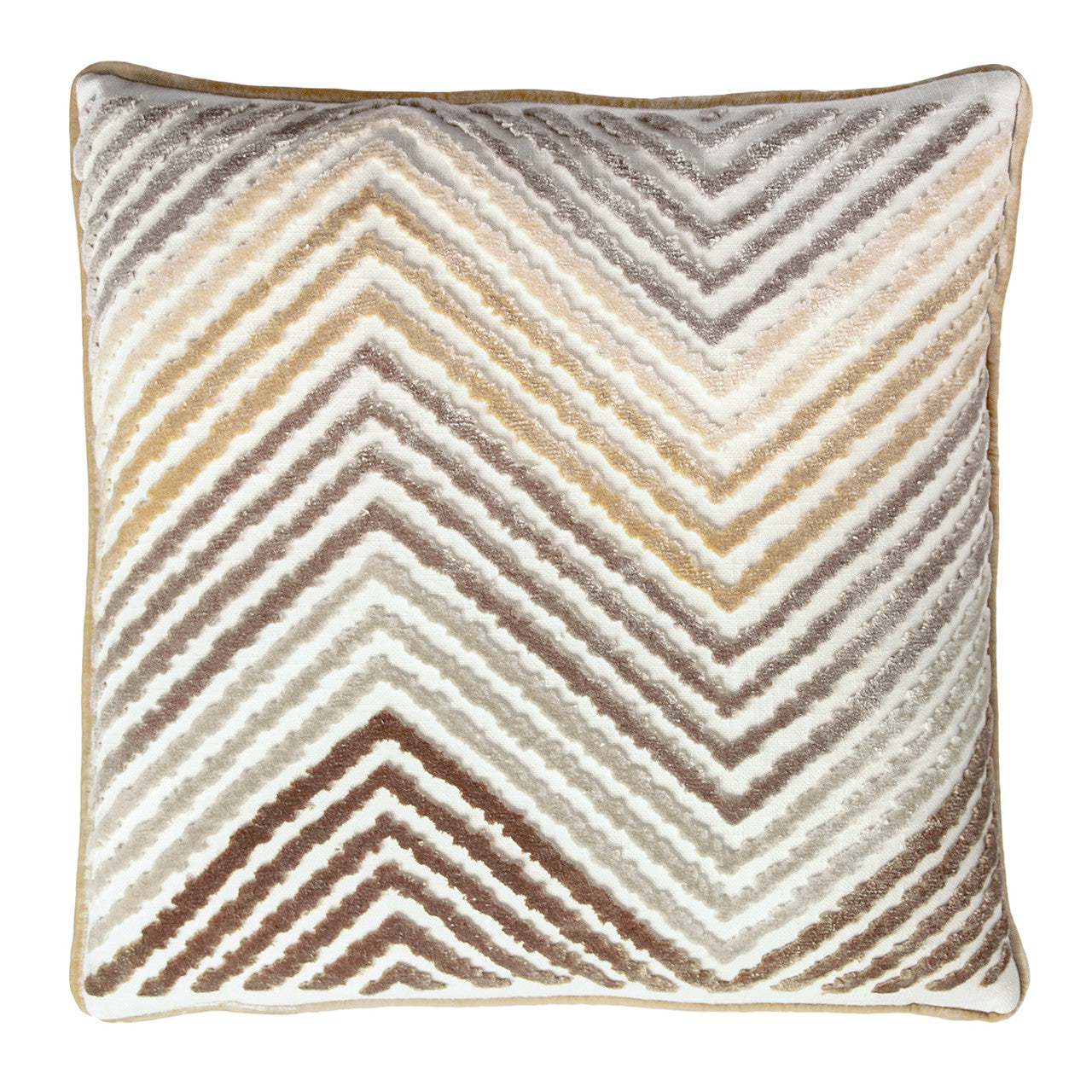 Kevin O'Brien Valentine Lyon Chevron Embroidered Decorative Pillow - Neutral