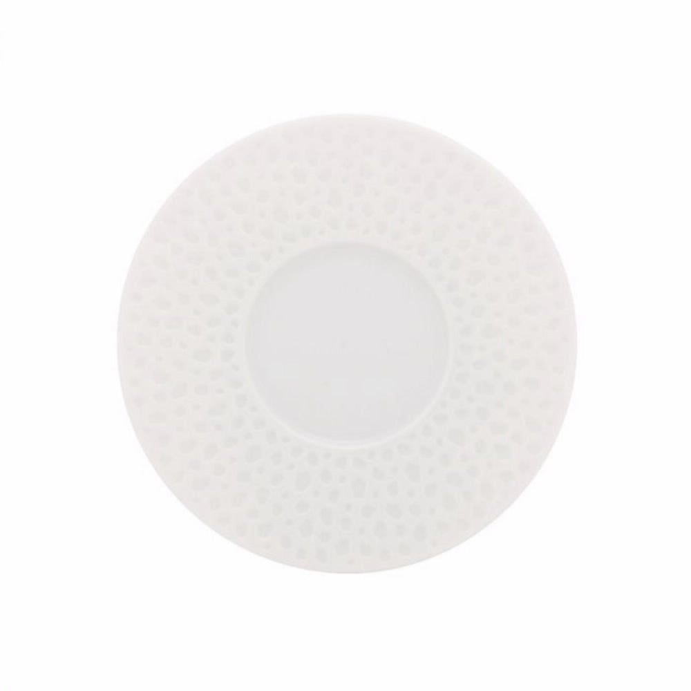 Degrenne L Perles Round Coffee Saucer White- 5"
