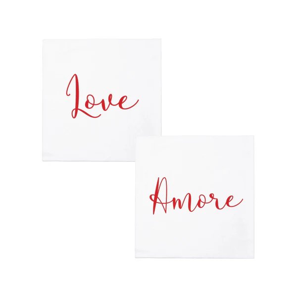 An image of Vietri Papersoft Love Amore Cocktail Napkins - Pack Of 20