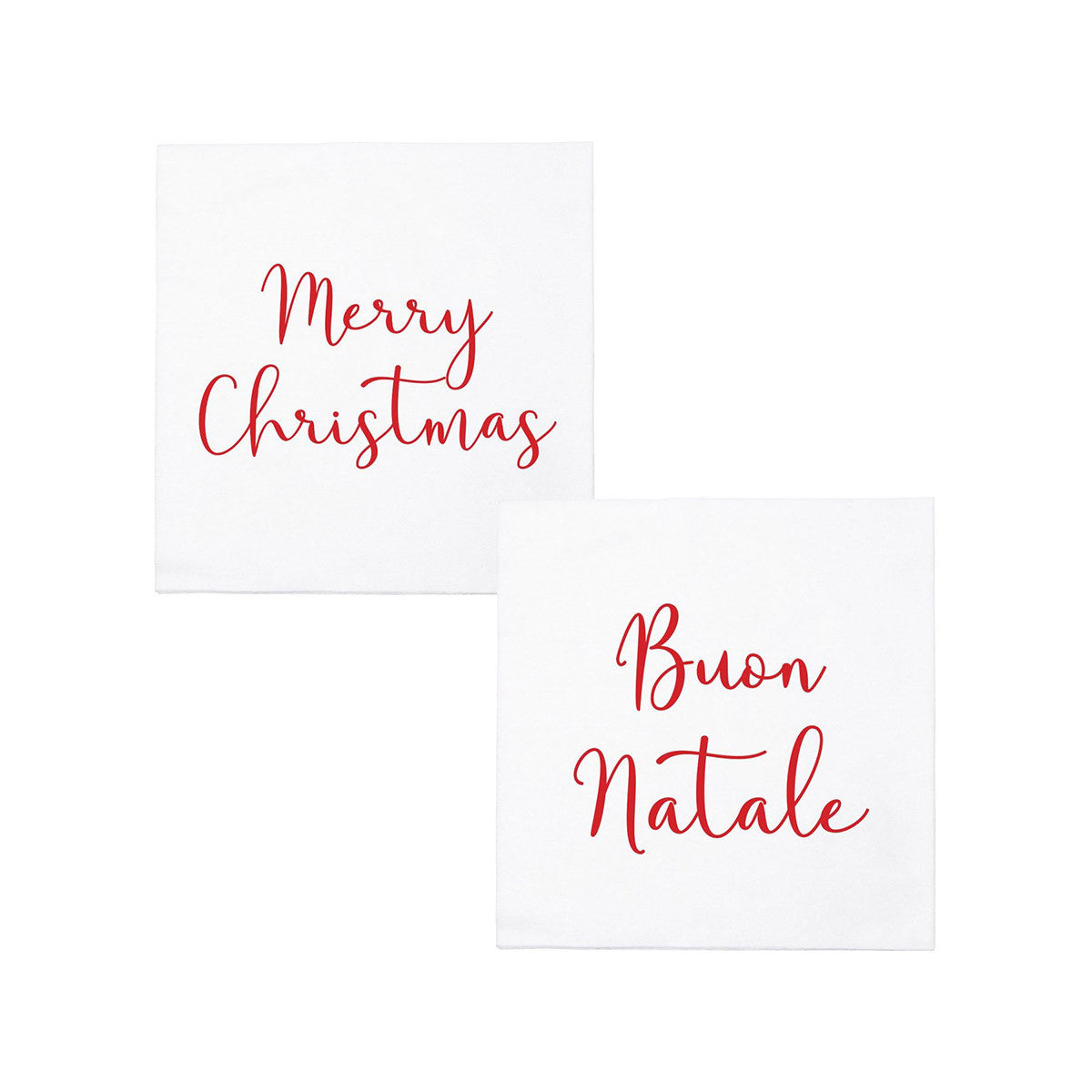 Vietri Merry Christmas Buon Natale Cocktail Napkins