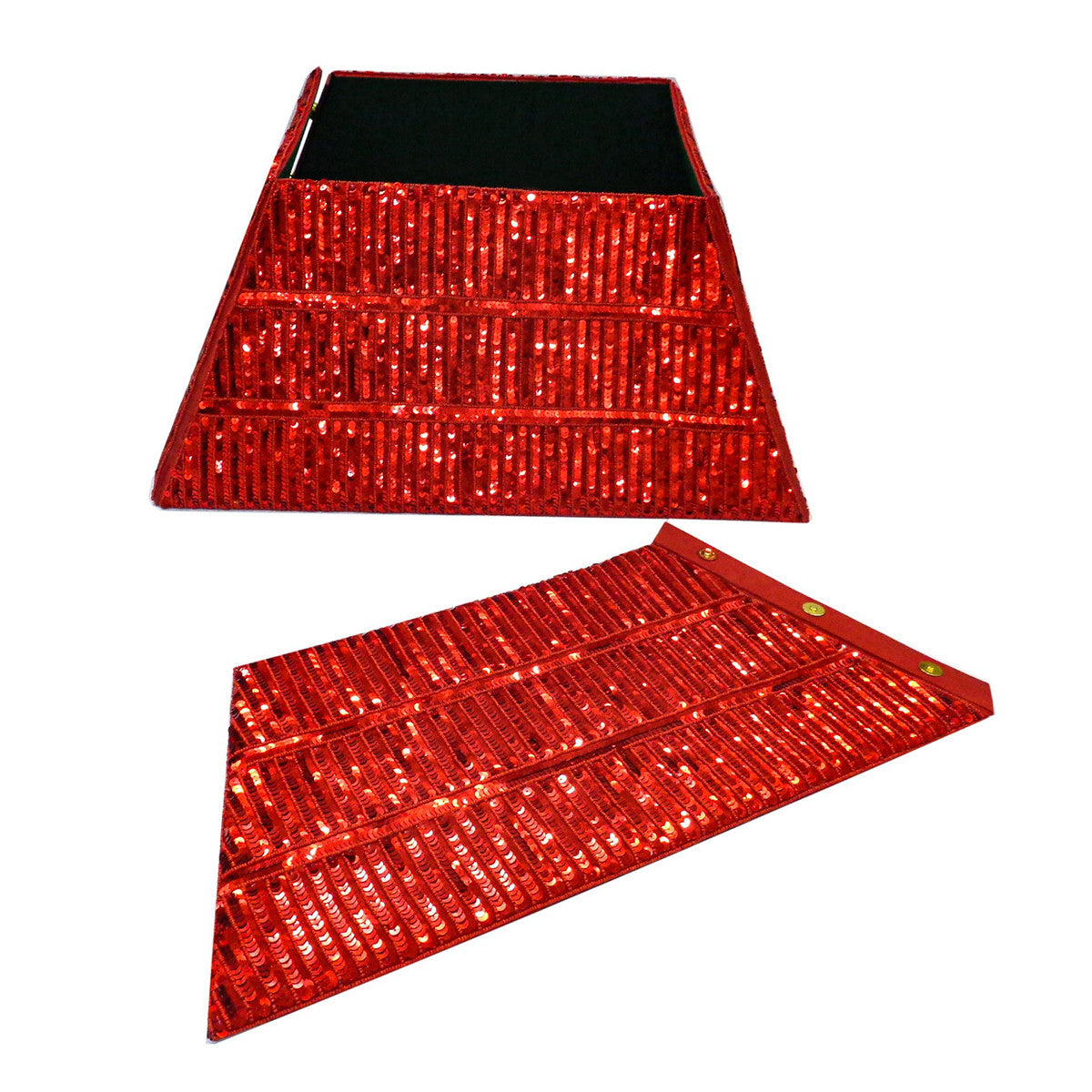 Arcadia Home Red Sequin Adjustable Christmas Tree Collar
