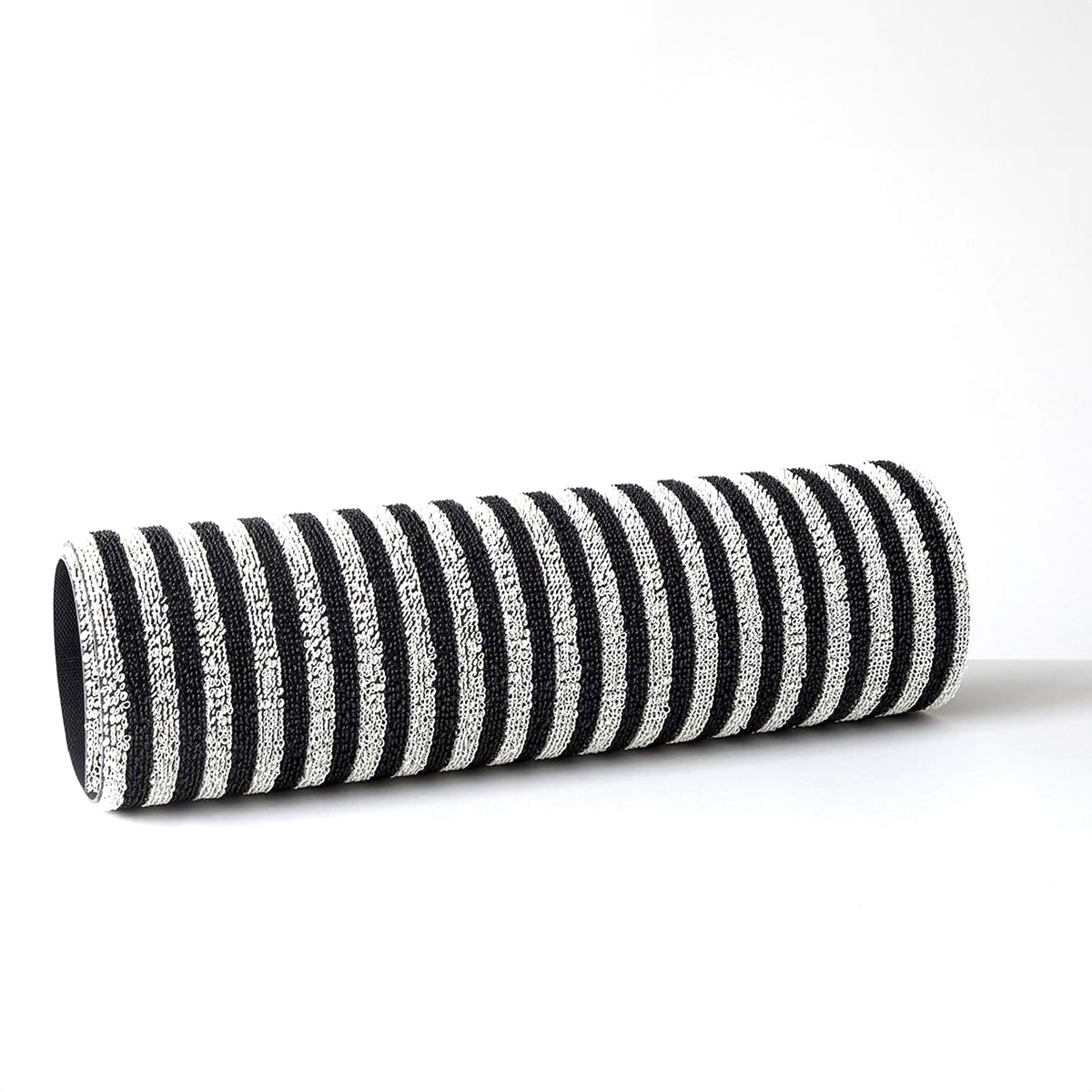 An image of Chilewich Breton Stripe Tuxedo Indoor/Outdoor Shag Floor Mat Utility Mat - 24x36"
