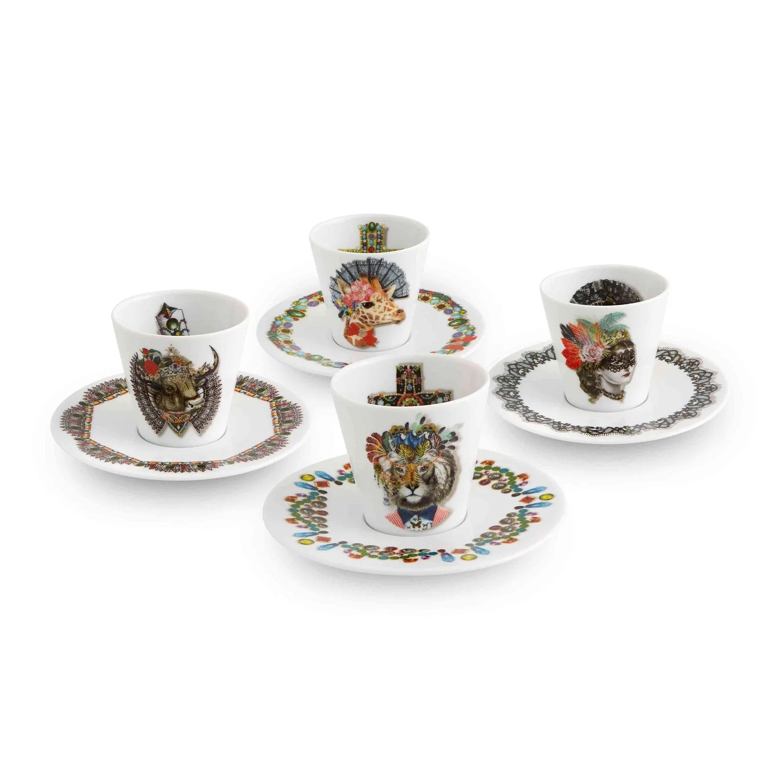 Vista Alegre Christian Lacroix Love Who You Want Espresso Cup & Saucer - Set of 4