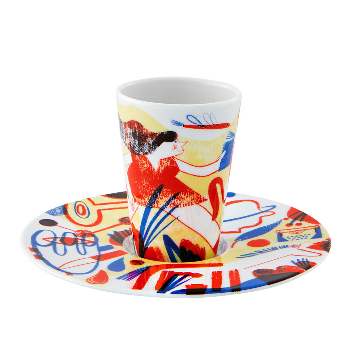 An image of Vista Alegre Escape Goat Espresso Cup & Saucer XXXII
