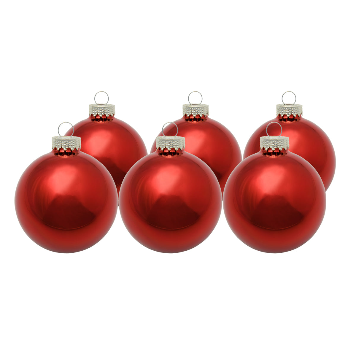 Whitehurst Shiny Glass Ball Ornaments - Box of 6