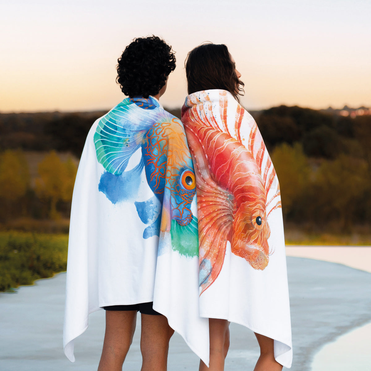 Graccioza Mandarin Fish Beach Towel - 39" x 72"