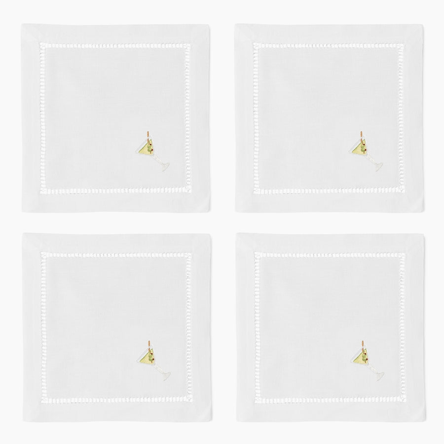 Henry Handwork Dirty Martini Cocktail Napkin Set of 4