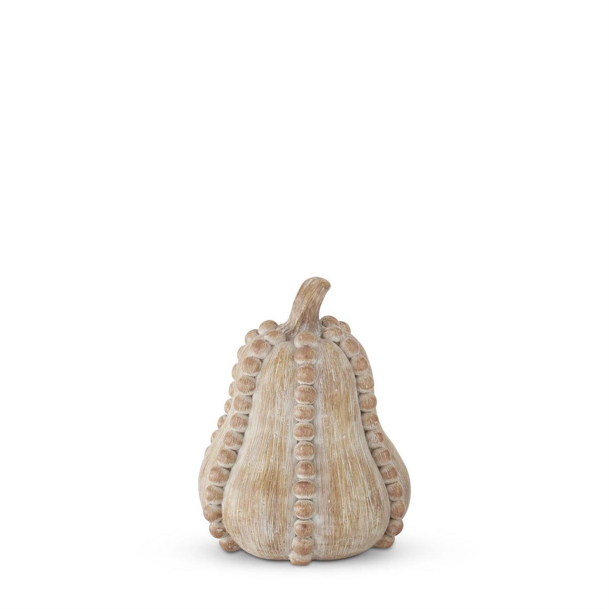 K&K Interiors 4.75" Faux Wood Bead Trim Gourd