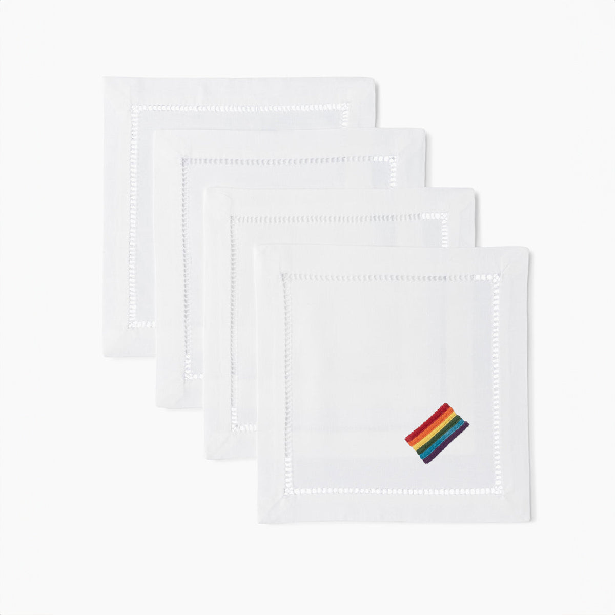 An image of Henry Handwork Pride Flag Cocktail Napkin Set of 4