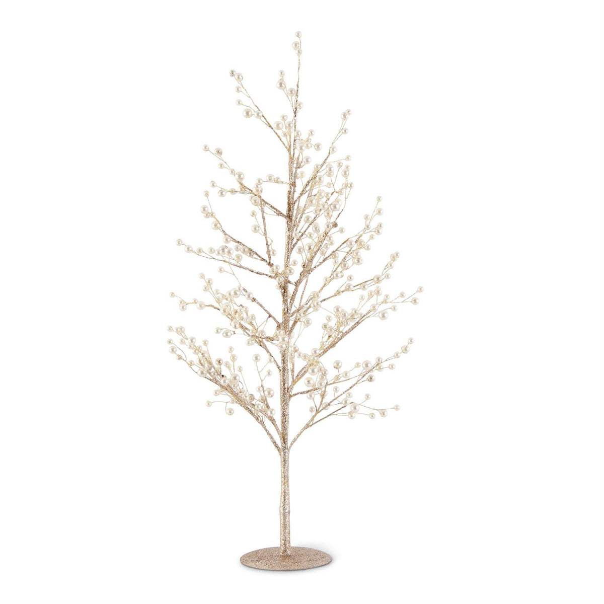 K & K Gold Glittered Twig Tree with Pearl