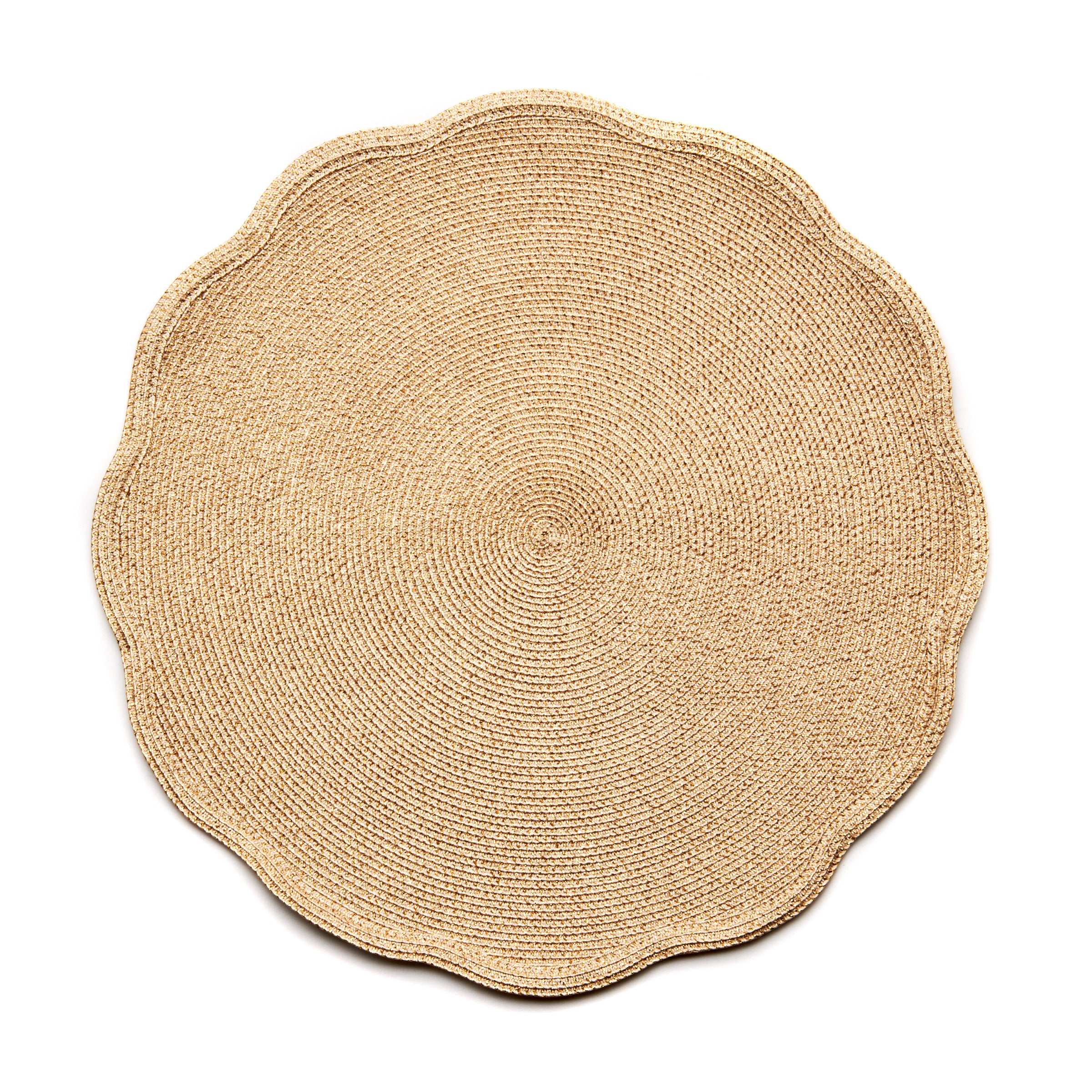 Deborah Rhodes Round Scallop Placemat - Gold/Sand