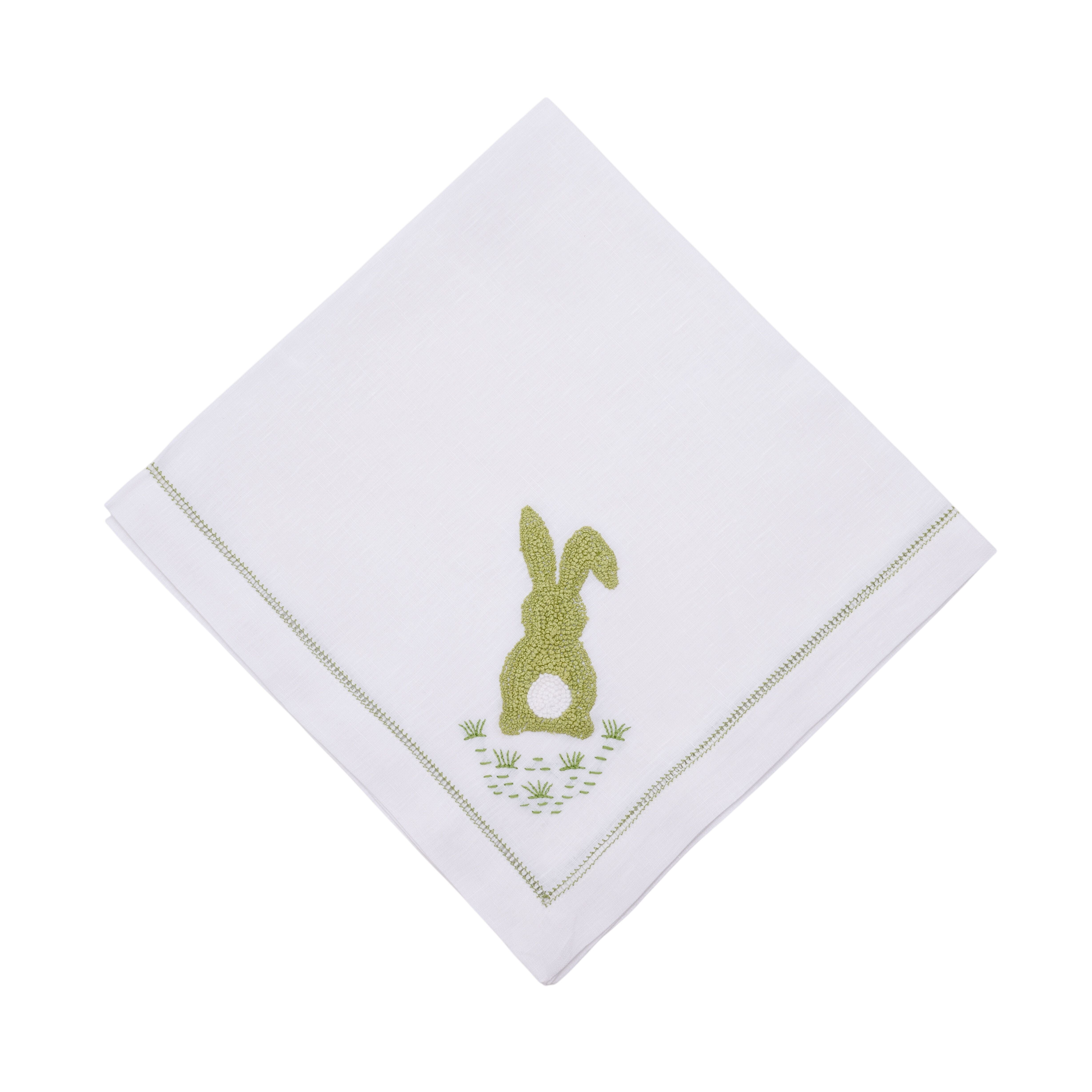 Deborah Rhodes Cottontail Embroidered Napkin - Set of 4
