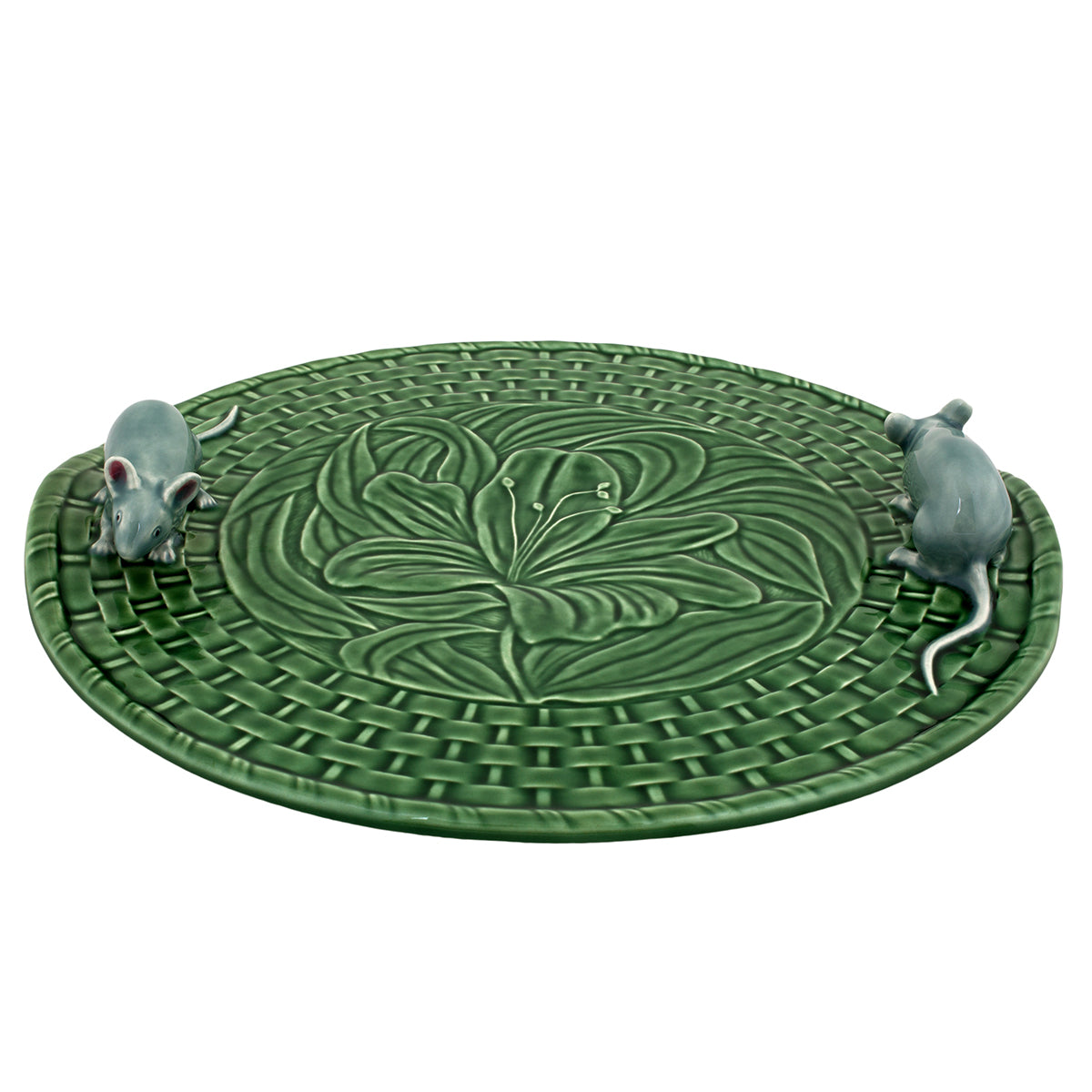 Bordallo Pinheiro Lily Cheese Tray with Mice