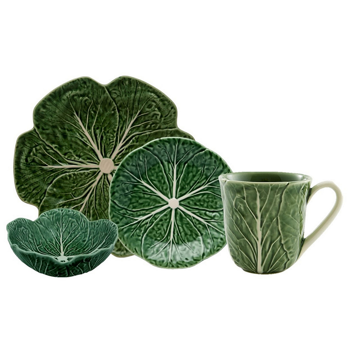 Bordallo Pinheiro Cabbage 4-Piece Place Setting