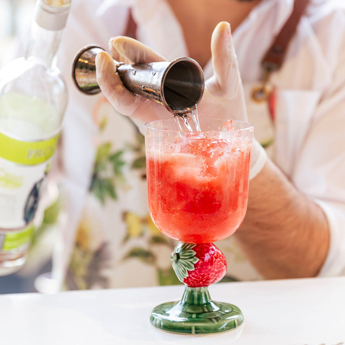 An image of Bordallo Pinheiro Carmen Goblet - Strawberry