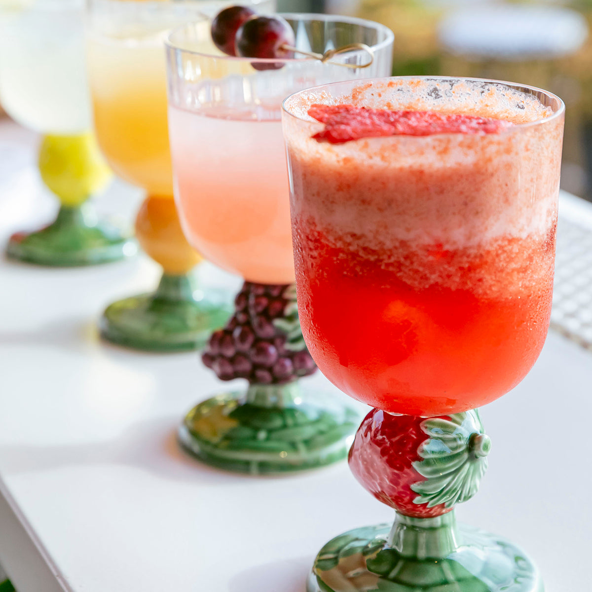 An image of Bordallo Pinheiro Carmen Goblet - Strawberry