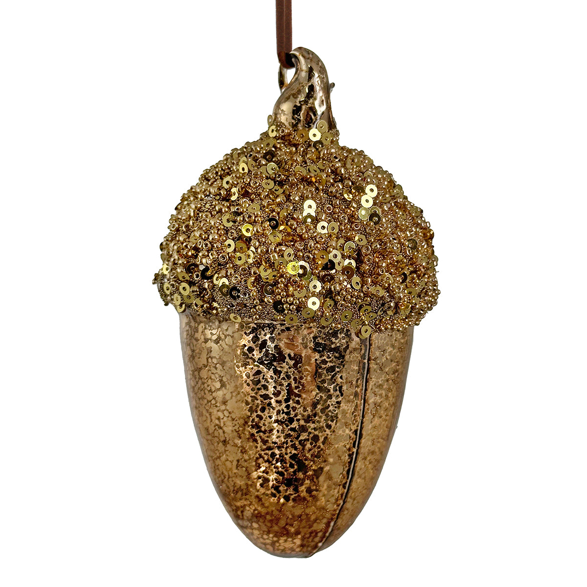 Shishi Glass Beaded Acorn Ornament