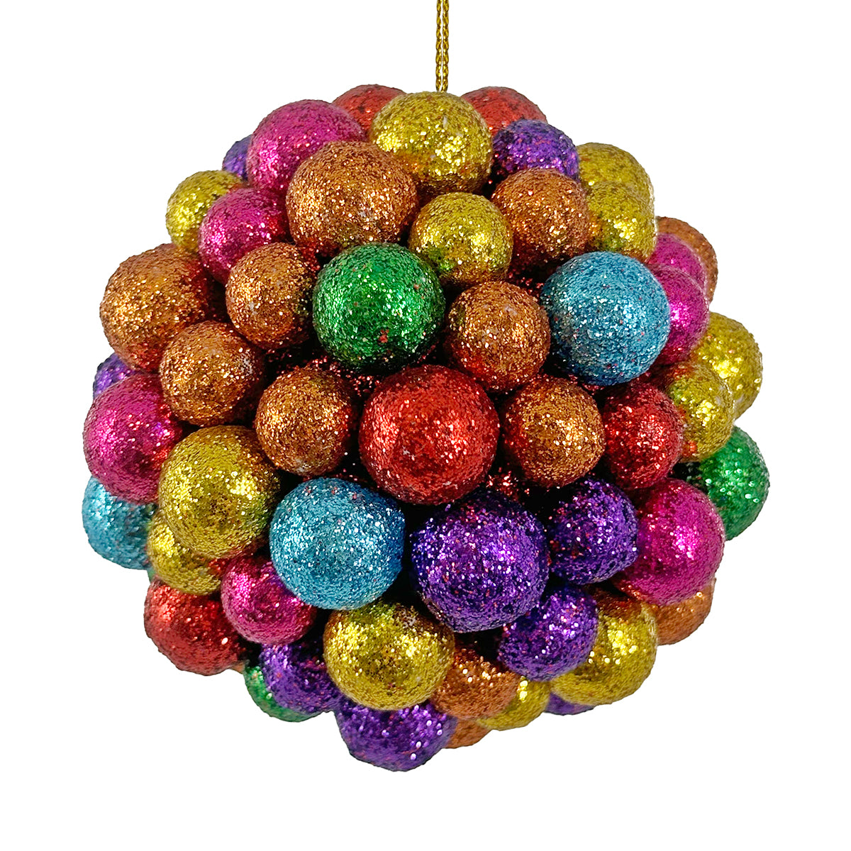 Shishi Glitter Balls Ball multicolor Ornament - 3" D